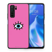 Thumbnail for Θήκη Huawei P40 Lite 5G Blue Eye Pink από τη Smartfits με σχέδιο στο πίσω μέρος και μαύρο περίβλημα | Huawei P40 Lite 5G Blue Eye Pink Case with Colorful Back and Black Bezels