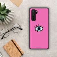 Thumbnail for Θήκη Huawei P40 Lite 5G Blue Eye Pink από τη Smartfits με σχέδιο στο πίσω μέρος και μαύρο περίβλημα | Huawei P40 Lite 5G Blue Eye Pink Case with Colorful Back and Black Bezels