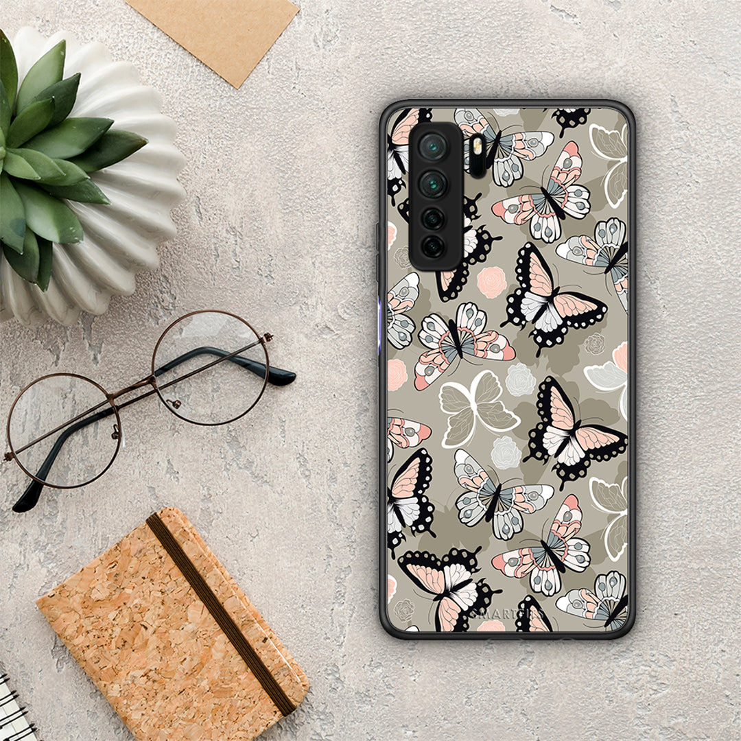 Θήκη Huawei P40 Lite 5G Boho Butterflies από τη Smartfits με σχέδιο στο πίσω μέρος και μαύρο περίβλημα | Huawei P40 Lite 5G Boho Butterflies Case with Colorful Back and Black Bezels