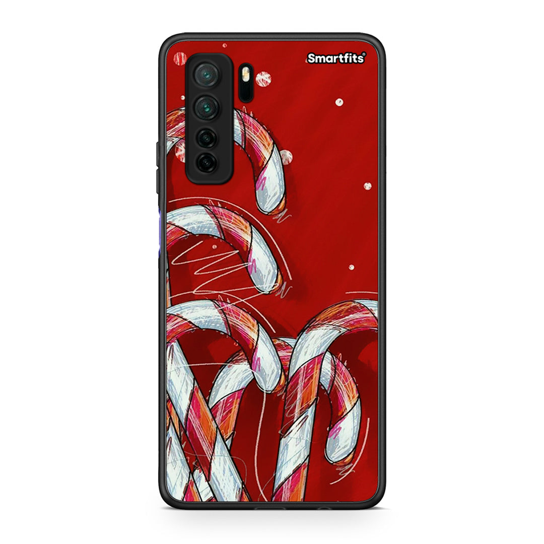 Θήκη Huawei P40 Lite 5G Candy Cane από τη Smartfits με σχέδιο στο πίσω μέρος και μαύρο περίβλημα | Huawei P40 Lite 5G Candy Cane Case with Colorful Back and Black Bezels