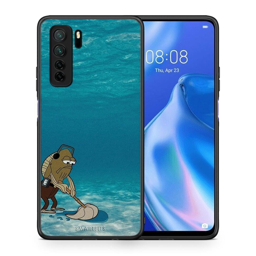 Θήκη Huawei P40 Lite 5G Clean The Ocean από τη Smartfits με σχέδιο στο πίσω μέρος και μαύρο περίβλημα | Huawei P40 Lite 5G Clean The Ocean Case with Colorful Back and Black Bezels