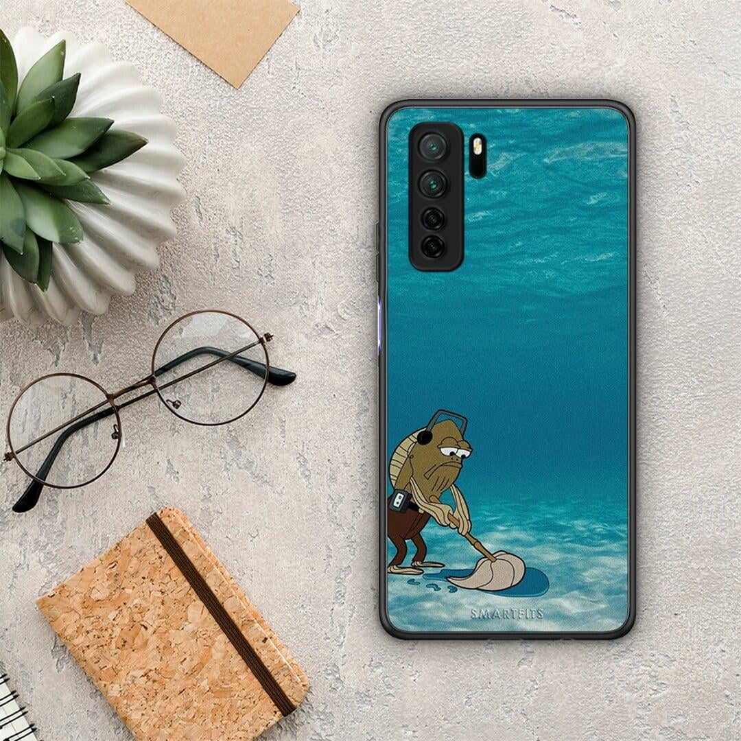 Θήκη Huawei P40 Lite 5G Clean The Ocean από τη Smartfits με σχέδιο στο πίσω μέρος και μαύρο περίβλημα | Huawei P40 Lite 5G Clean The Ocean Case with Colorful Back and Black Bezels