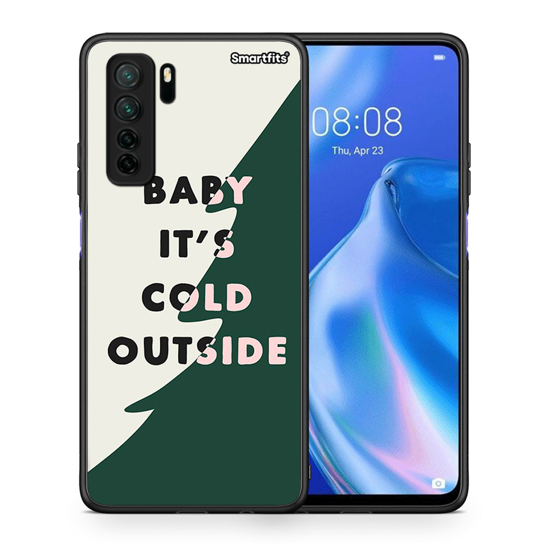 Θήκη Huawei P40 Lite 5G Cold Outside από τη Smartfits με σχέδιο στο πίσω μέρος και μαύρο περίβλημα | Huawei P40 Lite 5G Cold Outside Case with Colorful Back and Black Bezels