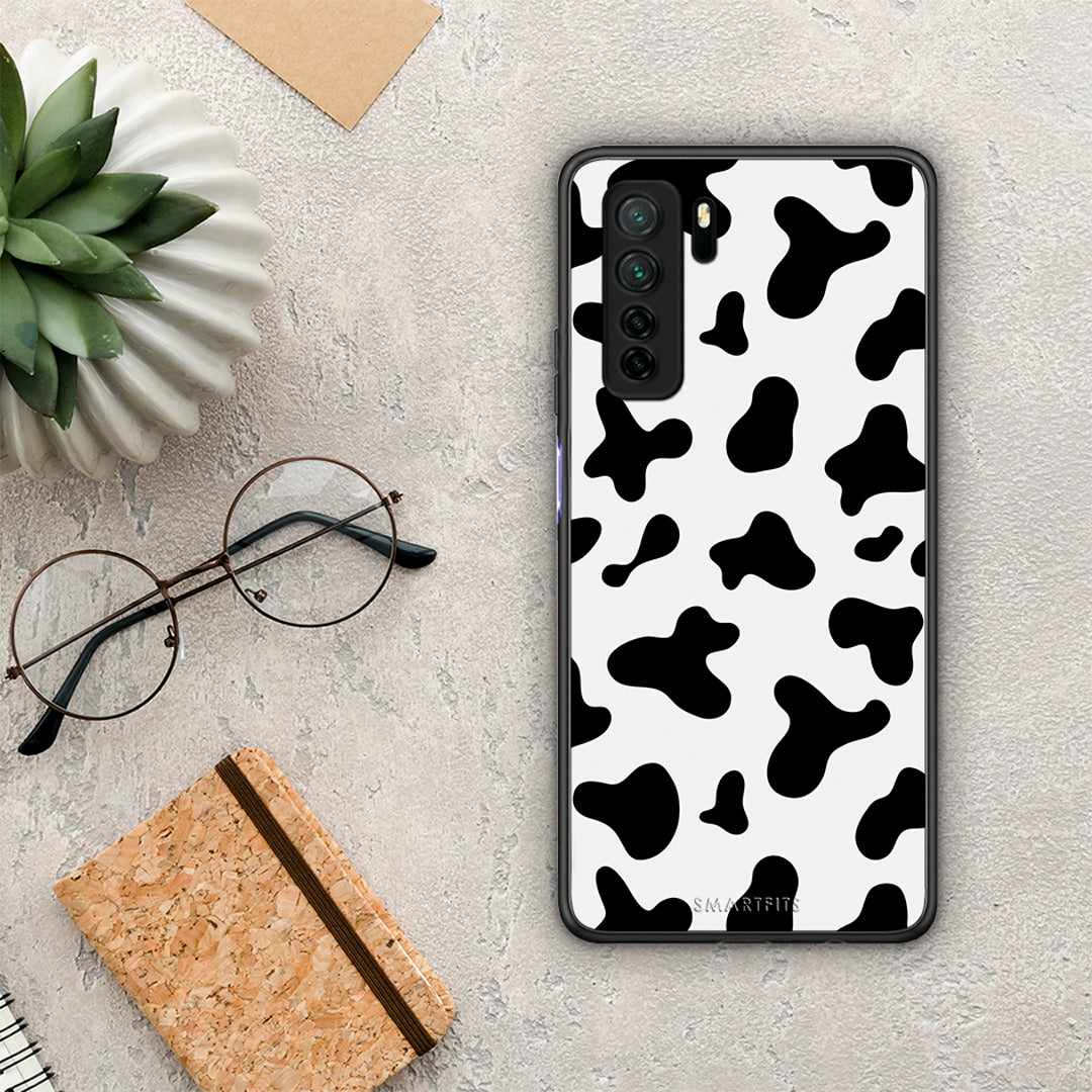 Θήκη Huawei P40 Lite 5G Cow Print από τη Smartfits με σχέδιο στο πίσω μέρος και μαύρο περίβλημα | Huawei P40 Lite 5G Cow Print Case with Colorful Back and Black Bezels