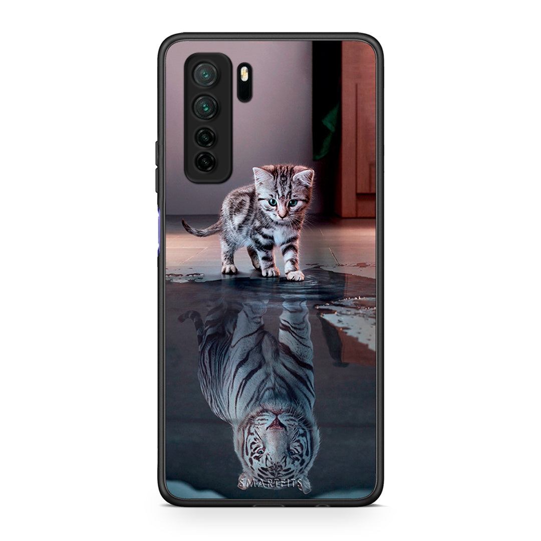 Θήκη Huawei P40 Lite 5G Cute Tiger από τη Smartfits με σχέδιο στο πίσω μέρος και μαύρο περίβλημα | Huawei P40 Lite 5G Cute Tiger Case with Colorful Back and Black Bezels