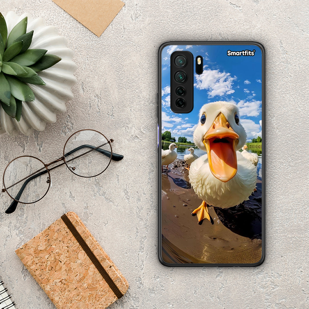 Θήκη Huawei P40 Lite 5G Duck Face από τη Smartfits με σχέδιο στο πίσω μέρος και μαύρο περίβλημα | Huawei P40 Lite 5G Duck Face Case with Colorful Back and Black Bezels