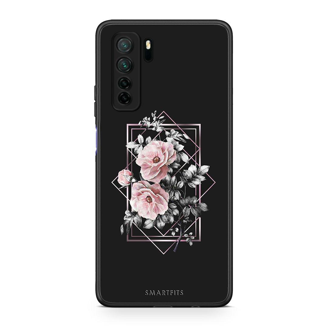 Θήκη Huawei P40 Lite 5G Flower Frame από τη Smartfits με σχέδιο στο πίσω μέρος και μαύρο περίβλημα | Huawei P40 Lite 5G Flower Frame Case with Colorful Back and Black Bezels