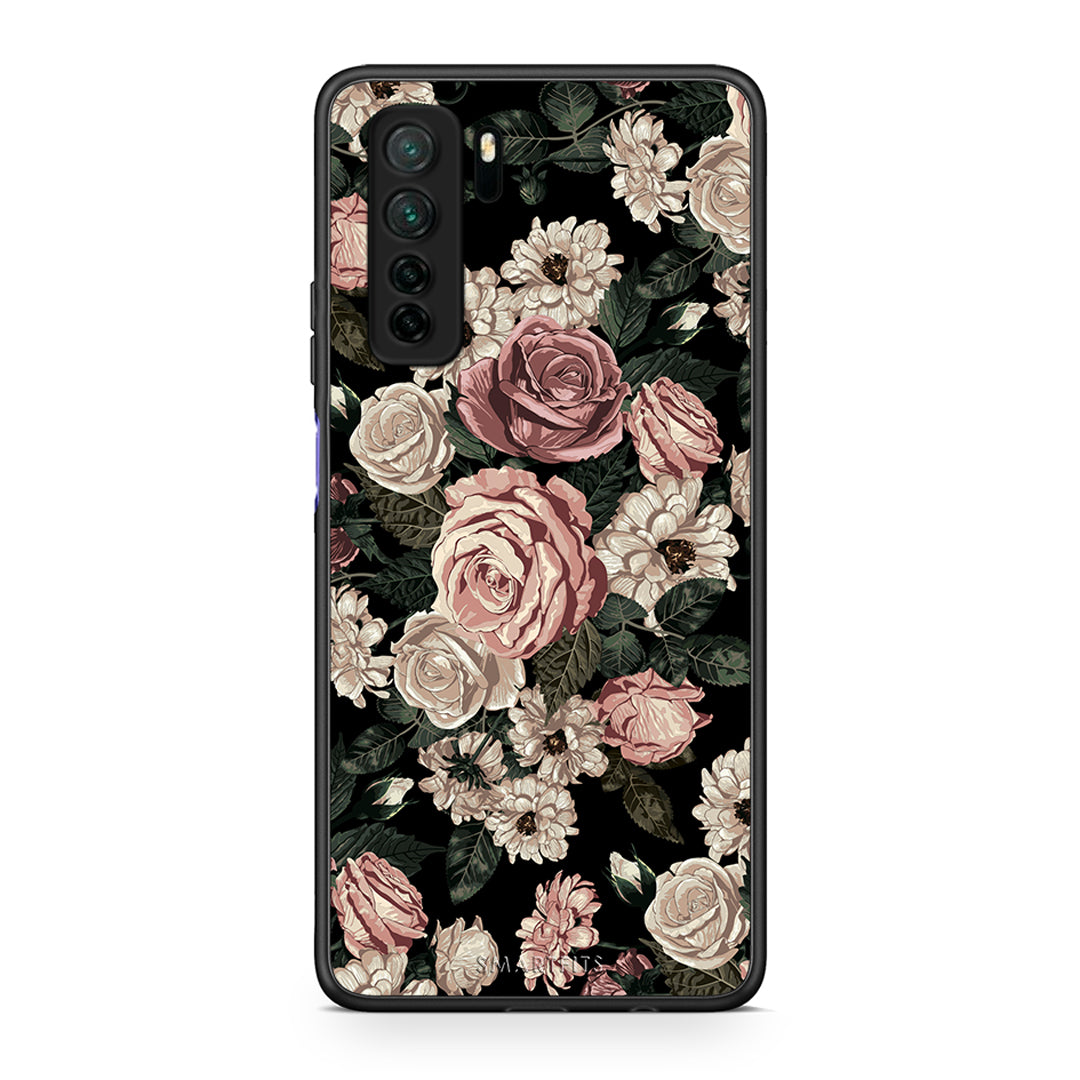 Θήκη Huawei P40 Lite 5G Flower Wild Roses από τη Smartfits με σχέδιο στο πίσω μέρος και μαύρο περίβλημα | Huawei P40 Lite 5G Flower Wild Roses Case with Colorful Back and Black Bezels