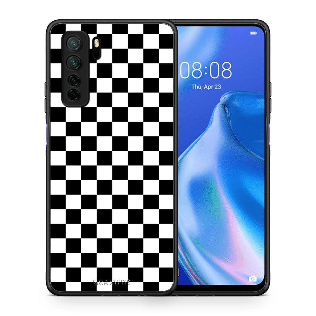 Θήκη Huawei P40 Lite 5G Geometric Squares από τη Smartfits με σχέδιο στο πίσω μέρος και μαύρο περίβλημα | Huawei P40 Lite 5G Geometric Squares Case with Colorful Back and Black Bezels