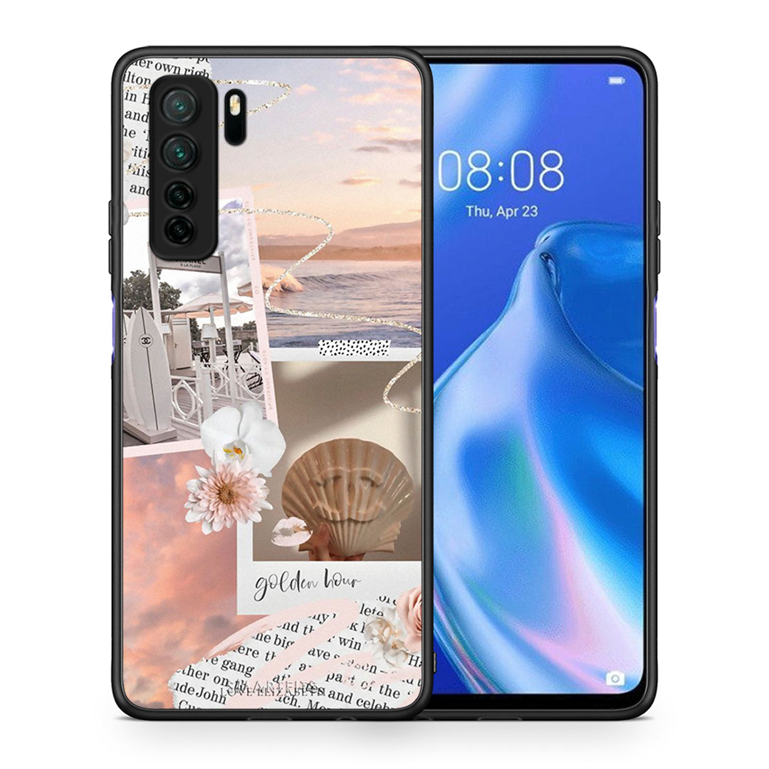 Θήκη Huawei P40 Lite 5G Golden Hour από τη Smartfits με σχέδιο στο πίσω μέρος και μαύρο περίβλημα | Huawei P40 Lite 5G Golden Hour Case with Colorful Back and Black Bezels