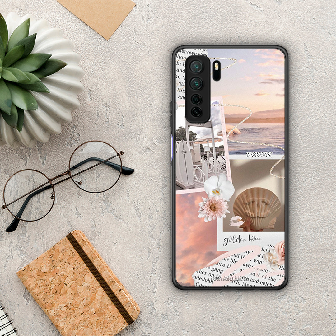 Θήκη Huawei P40 Lite 5G Golden Hour από τη Smartfits με σχέδιο στο πίσω μέρος και μαύρο περίβλημα | Huawei P40 Lite 5G Golden Hour Case with Colorful Back and Black Bezels