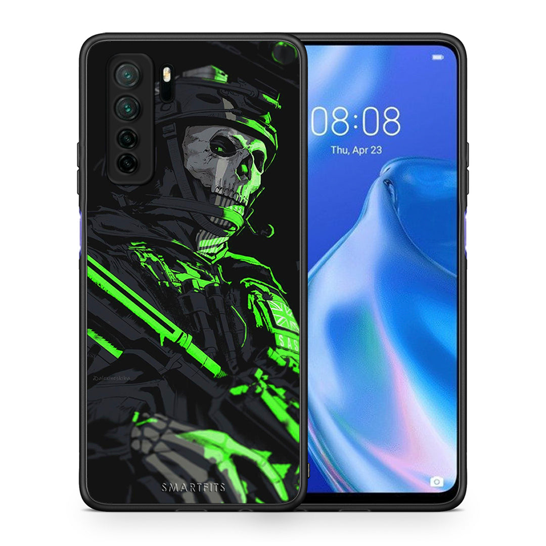 Θήκη Huawei P40 Lite 5G Green Soldier από τη Smartfits με σχέδιο στο πίσω μέρος και μαύρο περίβλημα | Huawei P40 Lite 5G Green Soldier Case with Colorful Back and Black Bezels