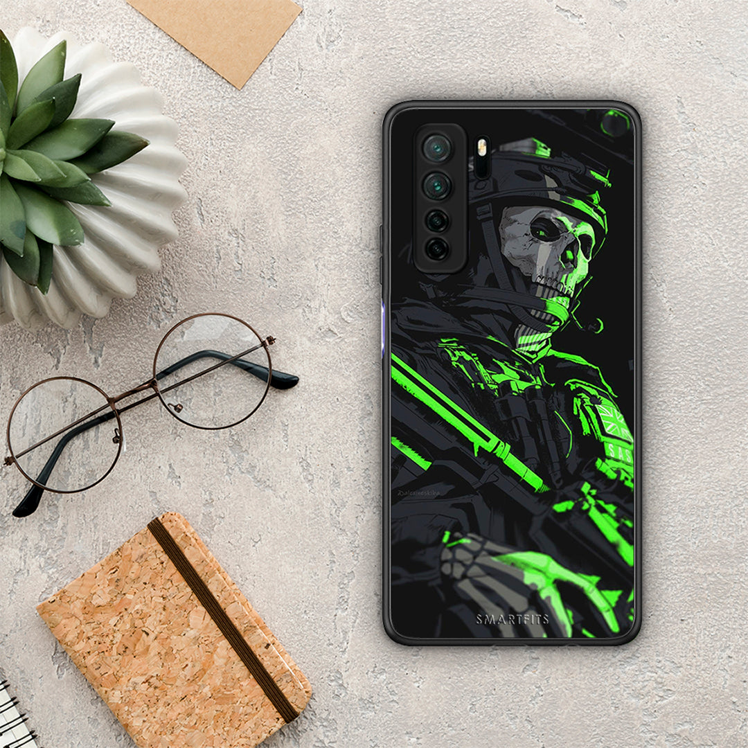 Θήκη Huawei P40 Lite 5G Green Soldier από τη Smartfits με σχέδιο στο πίσω μέρος και μαύρο περίβλημα | Huawei P40 Lite 5G Green Soldier Case with Colorful Back and Black Bezels