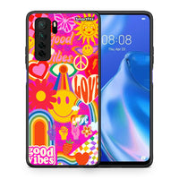 Thumbnail for Θήκη Huawei P40 Lite 5G Hippie Love από τη Smartfits με σχέδιο στο πίσω μέρος και μαύρο περίβλημα | Huawei P40 Lite 5G Hippie Love Case with Colorful Back and Black Bezels