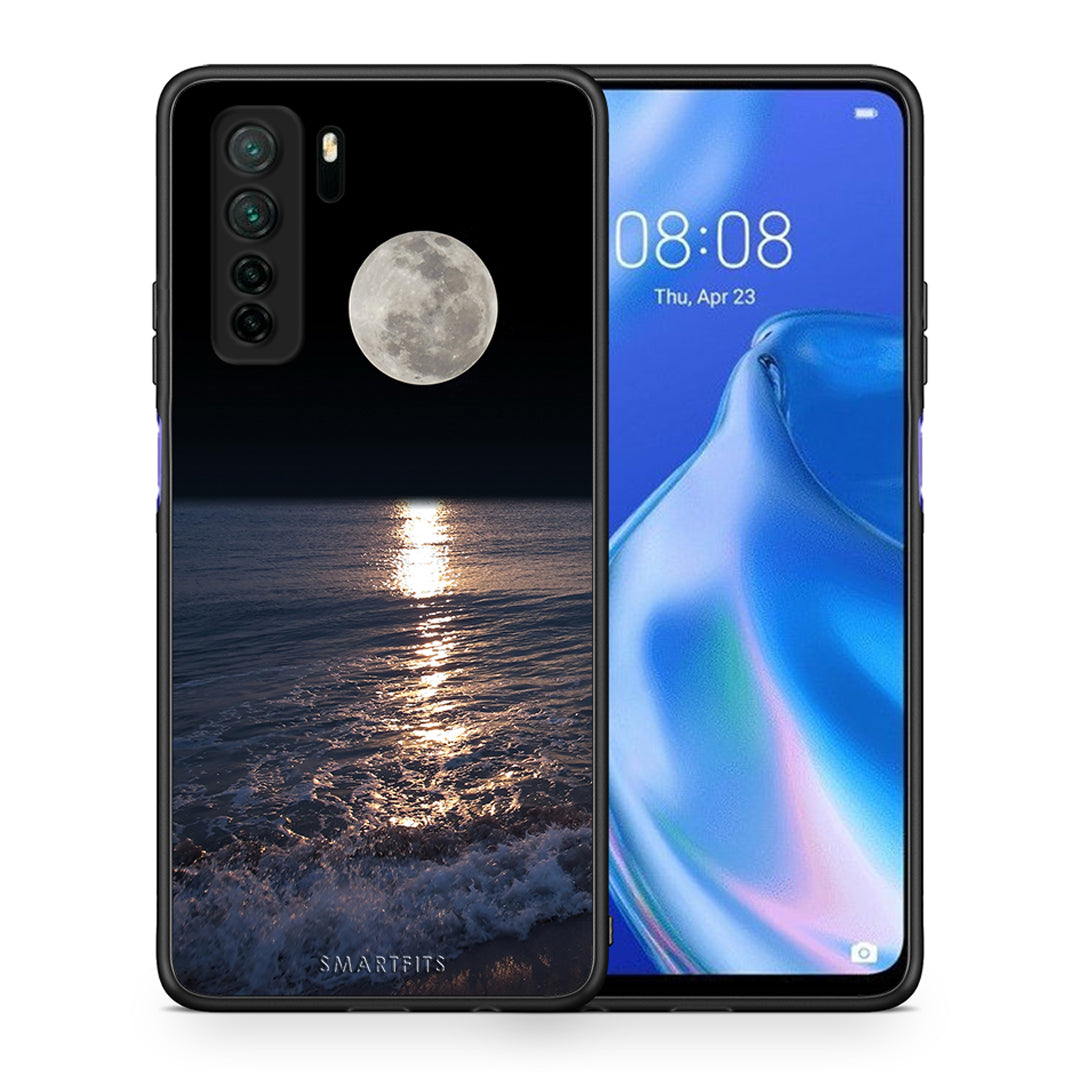 Θήκη Huawei P40 Lite 5G Landscape Moon από τη Smartfits με σχέδιο στο πίσω μέρος και μαύρο περίβλημα | Huawei P40 Lite 5G Landscape Moon Case with Colorful Back and Black Bezels