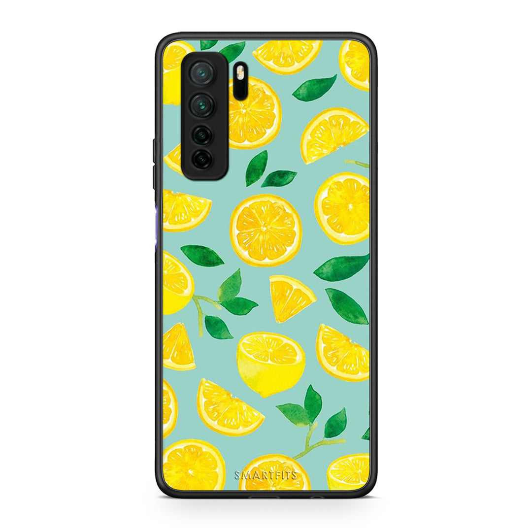 Θήκη Huawei P40 Lite 5G Lemons από τη Smartfits με σχέδιο στο πίσω μέρος και μαύρο περίβλημα | Huawei P40 Lite 5G Lemons Case with Colorful Back and Black Bezels