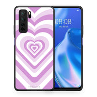 Thumbnail for Θήκη Huawei P40 Lite 5G Lilac Hearts από τη Smartfits με σχέδιο στο πίσω μέρος και μαύρο περίβλημα | Huawei P40 Lite 5G Lilac Hearts Case with Colorful Back and Black Bezels