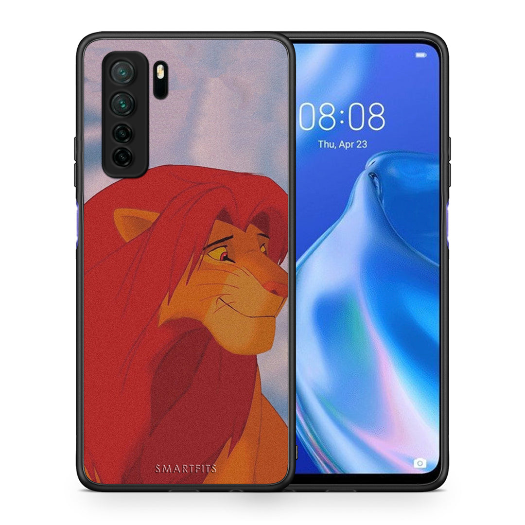 Θήκη Huawei P40 Lite 5G Lion Love 1 από τη Smartfits με σχέδιο στο πίσω μέρος και μαύρο περίβλημα | Huawei P40 Lite 5G Lion Love 1 Case with Colorful Back and Black Bezels