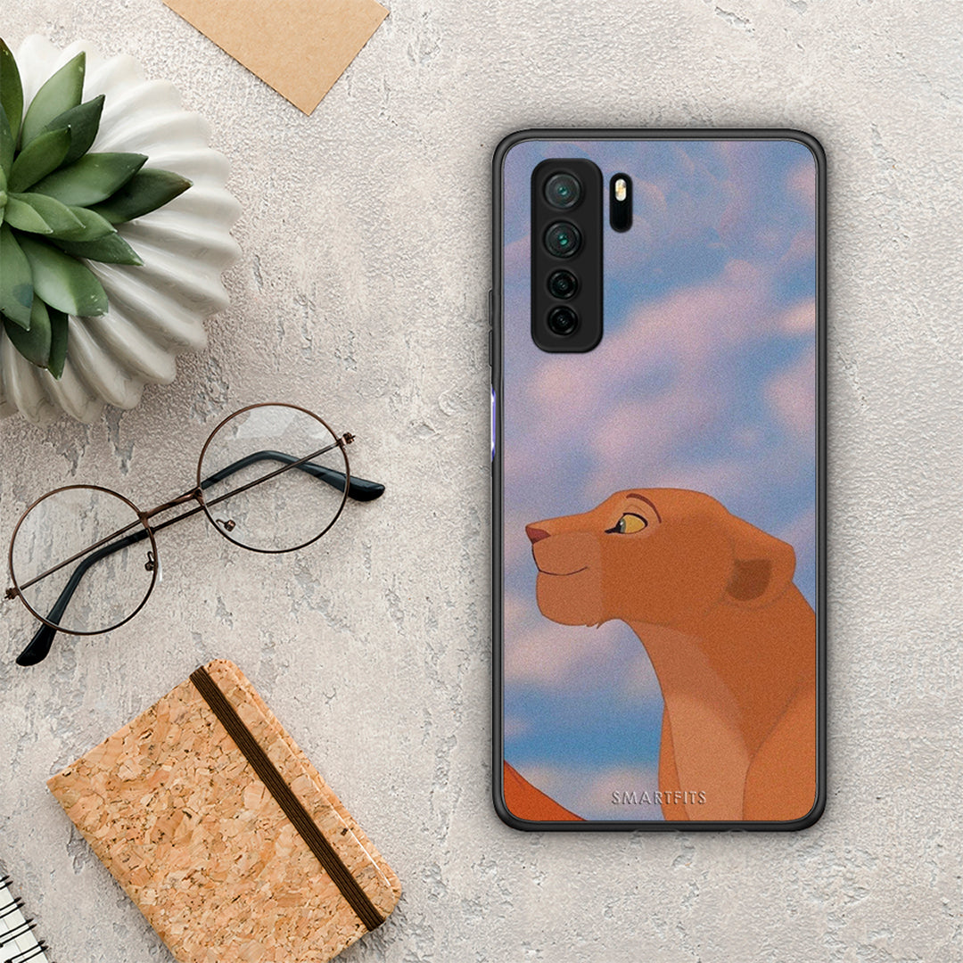 Θήκη Huawei P40 Lite 5G Lion Love 2 από τη Smartfits με σχέδιο στο πίσω μέρος και μαύρο περίβλημα | Huawei P40 Lite 5G Lion Love 2 Case with Colorful Back and Black Bezels