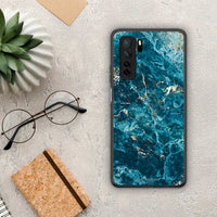 Thumbnail for Θήκη Huawei P40 Lite 5G Marble Blue από τη Smartfits με σχέδιο στο πίσω μέρος και μαύρο περίβλημα | Huawei P40 Lite 5G Marble Blue Case with Colorful Back and Black Bezels