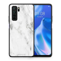 Thumbnail for Θήκη Huawei P40 Lite 5G Marble White από τη Smartfits με σχέδιο στο πίσω μέρος και μαύρο περίβλημα | Huawei P40 Lite 5G Marble White Case with Colorful Back and Black Bezels