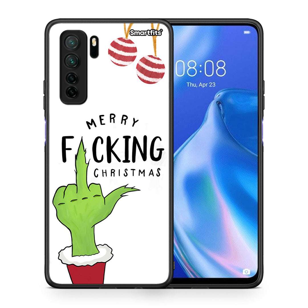 Θήκη Huawei P40 Lite 5G Merry F Xmas από τη Smartfits με σχέδιο στο πίσω μέρος και μαύρο περίβλημα | Huawei P40 Lite 5G Merry F Xmas Case with Colorful Back and Black Bezels