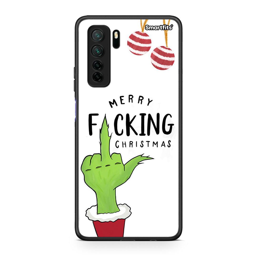 Θήκη Huawei P40 Lite 5G Merry F Xmas από τη Smartfits με σχέδιο στο πίσω μέρος και μαύρο περίβλημα | Huawei P40 Lite 5G Merry F Xmas Case with Colorful Back and Black Bezels