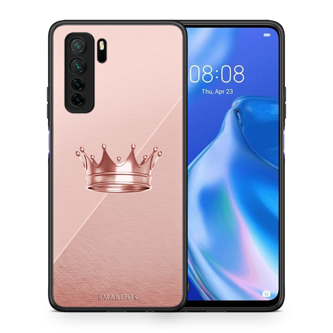 Θήκη Huawei P40 Lite 5G Minimal Crown από τη Smartfits με σχέδιο στο πίσω μέρος και μαύρο περίβλημα | Huawei P40 Lite 5G Minimal Crown Case with Colorful Back and Black Bezels