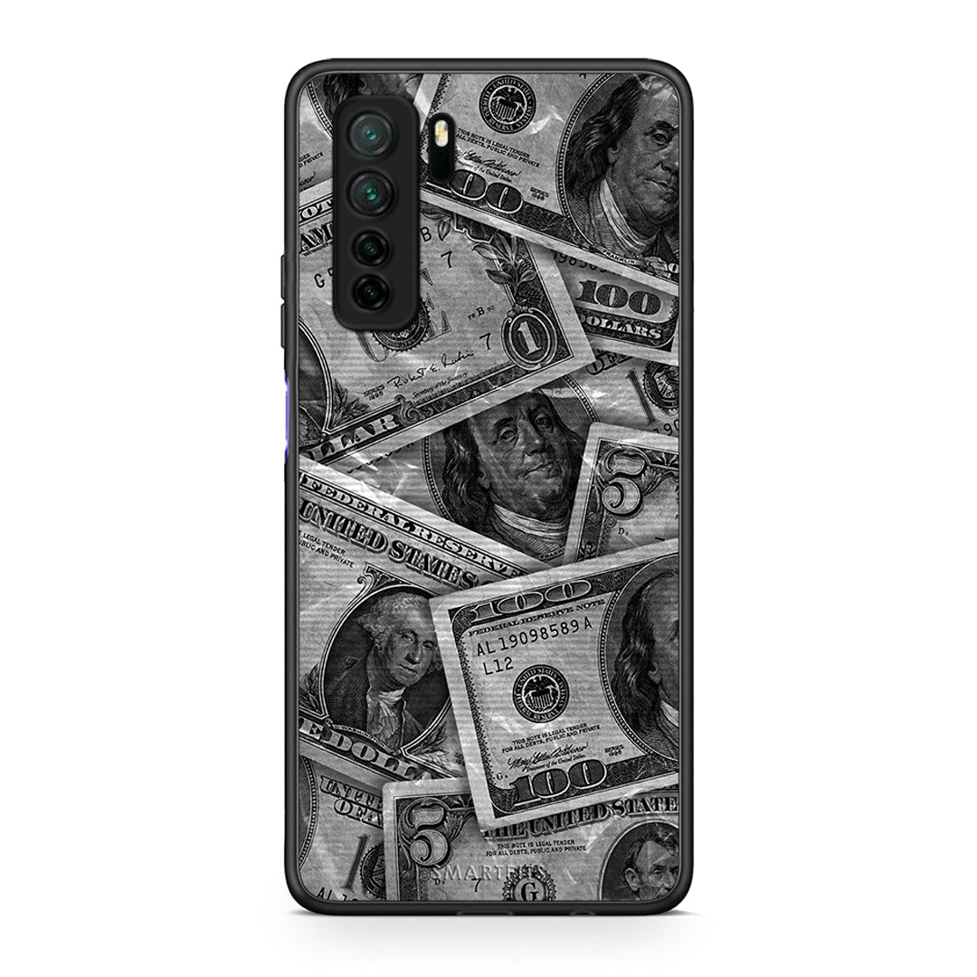 Θήκη Huawei P40 Lite 5G Money Dollars από τη Smartfits με σχέδιο στο πίσω μέρος και μαύρο περίβλημα | Huawei P40 Lite 5G Money Dollars Case with Colorful Back and Black Bezels