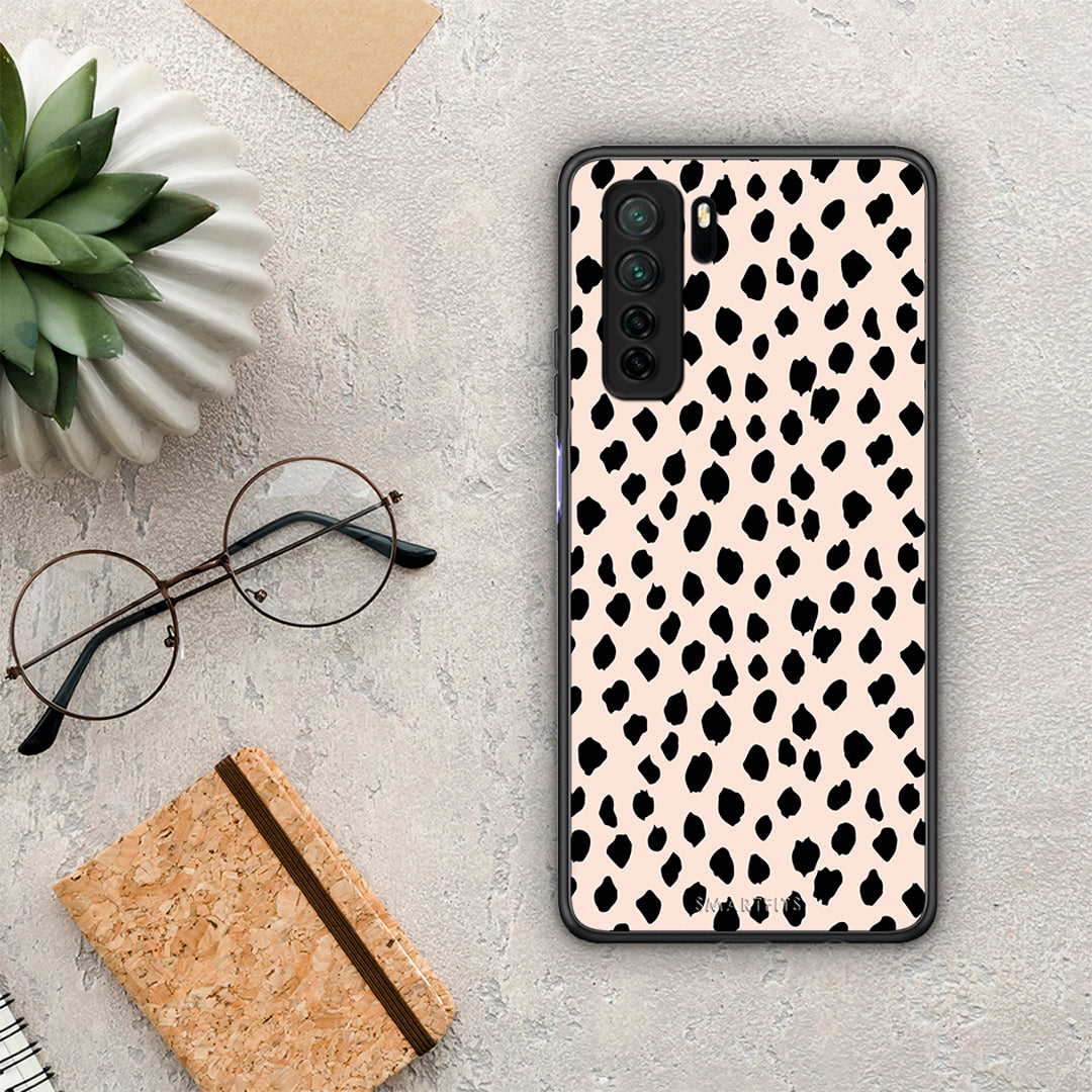 Θήκη Huawei P40 Lite 5G New Polka Dots από τη Smartfits με σχέδιο στο πίσω μέρος και μαύρο περίβλημα | Huawei P40 Lite 5G New Polka Dots Case with Colorful Back and Black Bezels