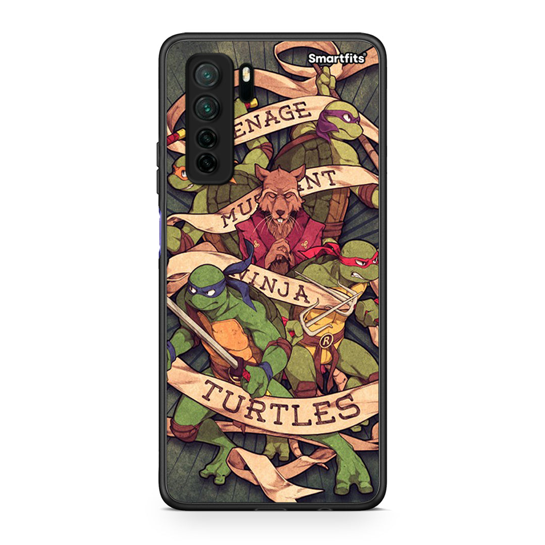 Θήκη Huawei P40 Lite 5G Ninja Turtles από τη Smartfits με σχέδιο στο πίσω μέρος και μαύρο περίβλημα | Huawei P40 Lite 5G Ninja Turtles Case with Colorful Back and Black Bezels