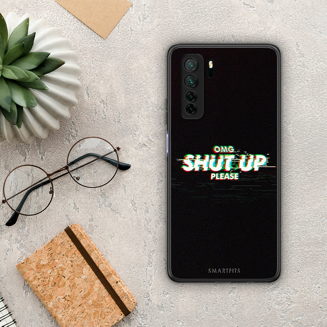 Θήκη Huawei P40 Lite 5G OMG ShutUp από τη Smartfits με σχέδιο στο πίσω μέρος και μαύρο περίβλημα | Huawei P40 Lite 5G OMG ShutUp Case with Colorful Back and Black Bezels