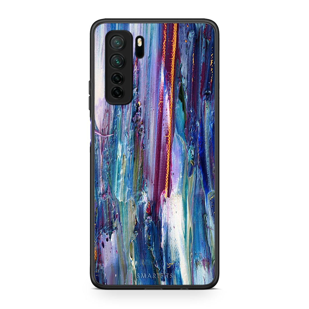 Θήκη Huawei P40 Lite 5G Paint Winter από τη Smartfits με σχέδιο στο πίσω μέρος και μαύρο περίβλημα | Huawei P40 Lite 5G Paint Winter Case with Colorful Back and Black Bezels