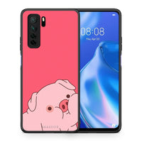 Thumbnail for Θήκη Huawei P40 Lite 5G Pig Love 1 από τη Smartfits με σχέδιο στο πίσω μέρος και μαύρο περίβλημα | Huawei P40 Lite 5G Pig Love 1 Case with Colorful Back and Black Bezels