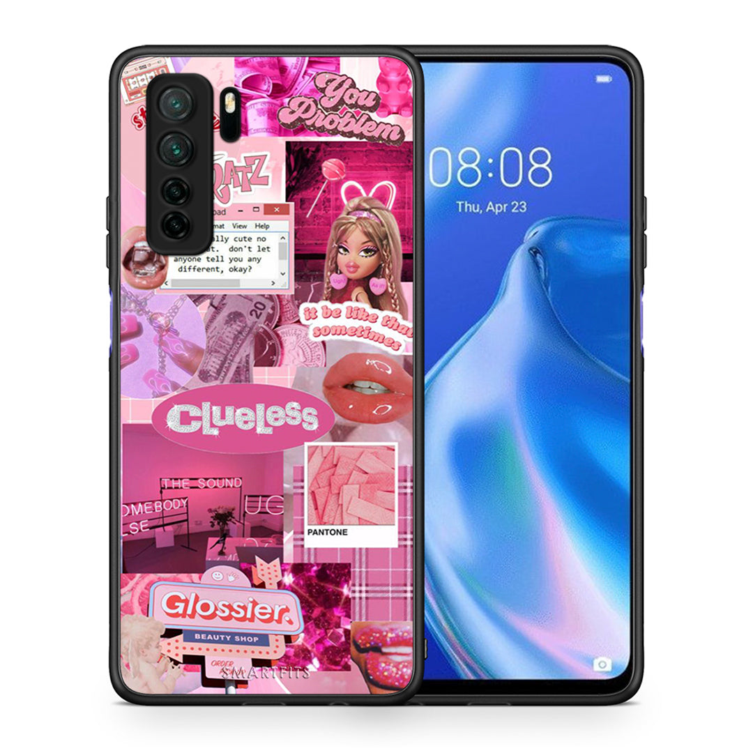 Θήκη Huawei P40 Lite 5G Pink Love από τη Smartfits με σχέδιο στο πίσω μέρος και μαύρο περίβλημα | Huawei P40 Lite 5G Pink Love Case with Colorful Back and Black Bezels