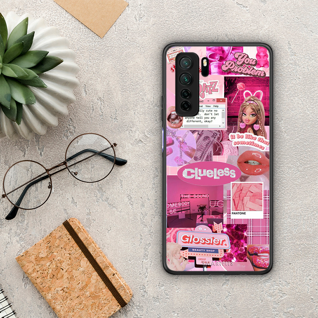 Θήκη Huawei P40 Lite 5G Pink Love από τη Smartfits με σχέδιο στο πίσω μέρος και μαύρο περίβλημα | Huawei P40 Lite 5G Pink Love Case with Colorful Back and Black Bezels