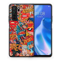 Thumbnail for Θήκη Huawei P40 Lite 5G PopArt OMG από τη Smartfits με σχέδιο στο πίσω μέρος και μαύρο περίβλημα | Huawei P40 Lite 5G PopArt OMG Case with Colorful Back and Black Bezels