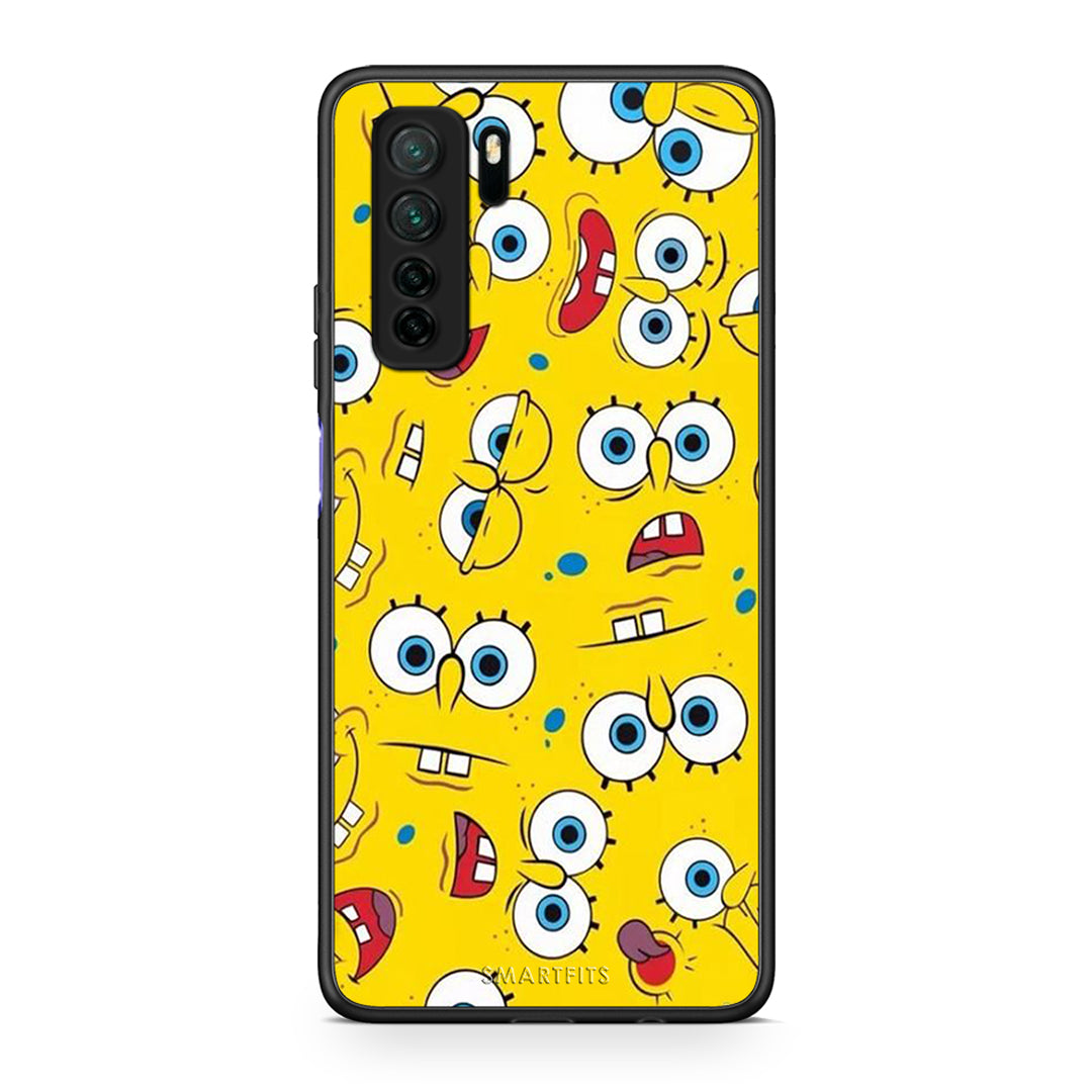 Θήκη Huawei P40 Lite 5G PopArt Sponge από τη Smartfits με σχέδιο στο πίσω μέρος και μαύρο περίβλημα | Huawei P40 Lite 5G PopArt Sponge Case with Colorful Back and Black Bezels