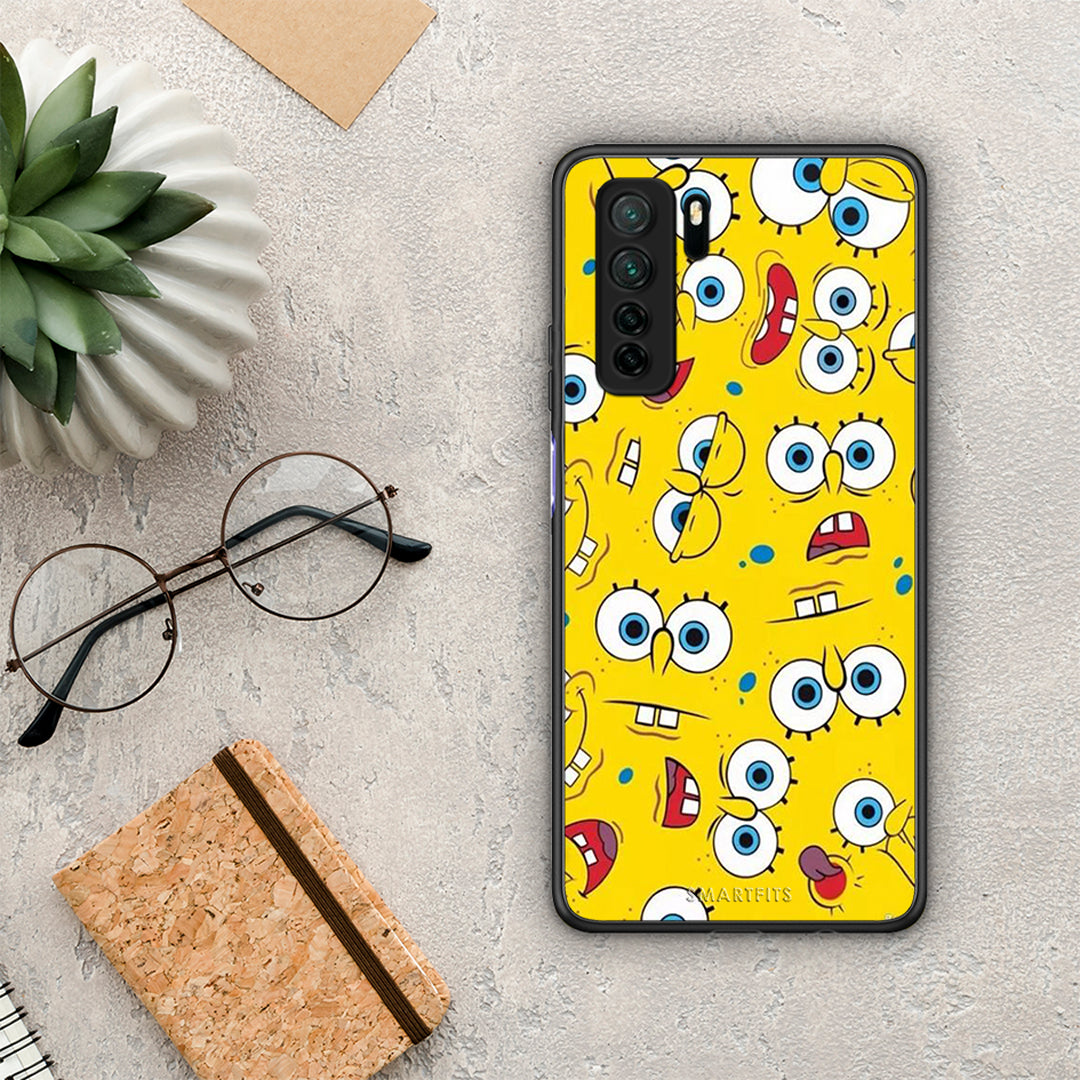 Θήκη Huawei P40 Lite 5G PopArt Sponge από τη Smartfits με σχέδιο στο πίσω μέρος και μαύρο περίβλημα | Huawei P40 Lite 5G PopArt Sponge Case with Colorful Back and Black Bezels