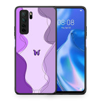 Thumbnail for Θήκη Huawei P40 Lite 5G Purple Mariposa από τη Smartfits με σχέδιο στο πίσω μέρος και μαύρο περίβλημα | Huawei P40 Lite 5G Purple Mariposa Case with Colorful Back and Black Bezels
