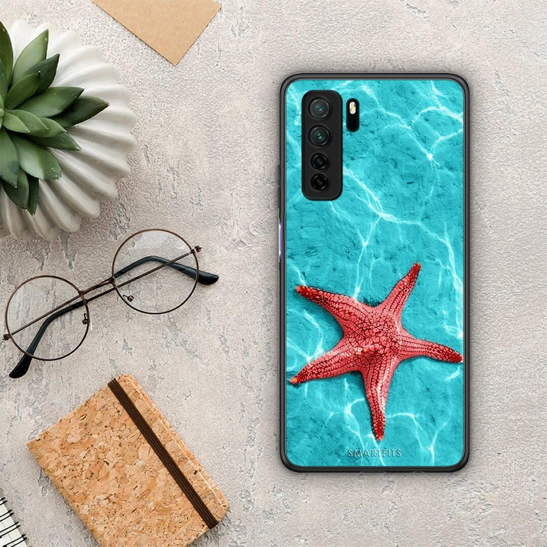 Θήκη Huawei P40 Lite 5G Red Starfish από τη Smartfits με σχέδιο στο πίσω μέρος και μαύρο περίβλημα | Huawei P40 Lite 5G Red Starfish Case with Colorful Back and Black Bezels