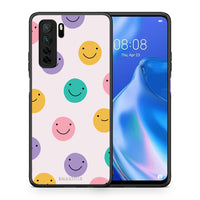 Thumbnail for Θήκη Huawei P40 Lite 5G Smiley Faces από τη Smartfits με σχέδιο στο πίσω μέρος και μαύρο περίβλημα | Huawei P40 Lite 5G Smiley Faces Case with Colorful Back and Black Bezels