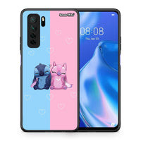 Thumbnail for Θήκη Huawei P40 Lite 5G Stitch And Angel από τη Smartfits με σχέδιο στο πίσω μέρος και μαύρο περίβλημα | Huawei P40 Lite 5G Stitch And Angel Case with Colorful Back and Black Bezels