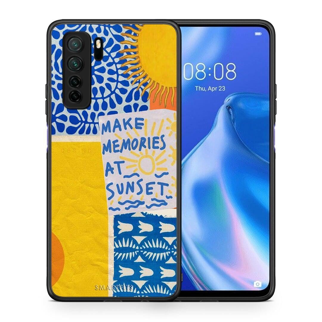 Θήκη Huawei P40 Lite 5G Sunset Memories από τη Smartfits με σχέδιο στο πίσω μέρος και μαύρο περίβλημα | Huawei P40 Lite 5G Sunset Memories Case with Colorful Back and Black Bezels