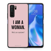 Thumbnail for Θήκη Huawei P40 Lite 5G Superpower Woman από τη Smartfits με σχέδιο στο πίσω μέρος και μαύρο περίβλημα | Huawei P40 Lite 5G Superpower Woman Case with Colorful Back and Black Bezels