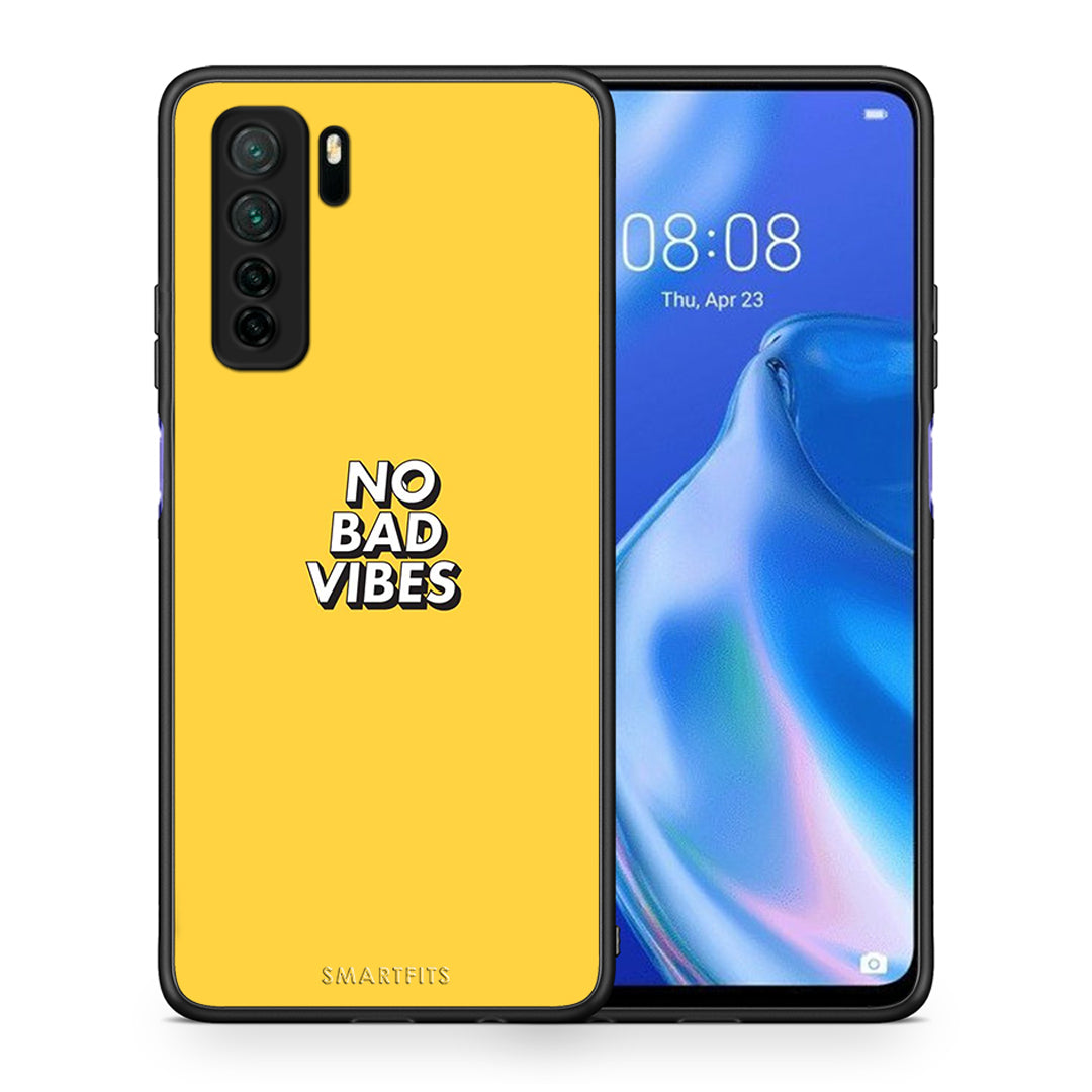 Θήκη Huawei P40 Lite 5G Text Vibes από τη Smartfits με σχέδιο στο πίσω μέρος και μαύρο περίβλημα | Huawei P40 Lite 5G Text Vibes Case with Colorful Back and Black Bezels