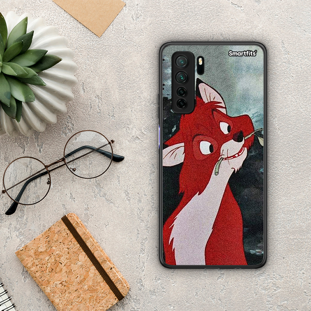 Θήκη Huawei P40 Lite 5G Tod And Vixey Love 1 από τη Smartfits με σχέδιο στο πίσω μέρος και μαύρο περίβλημα | Huawei P40 Lite 5G Tod And Vixey Love 1 Case with Colorful Back and Black Bezels