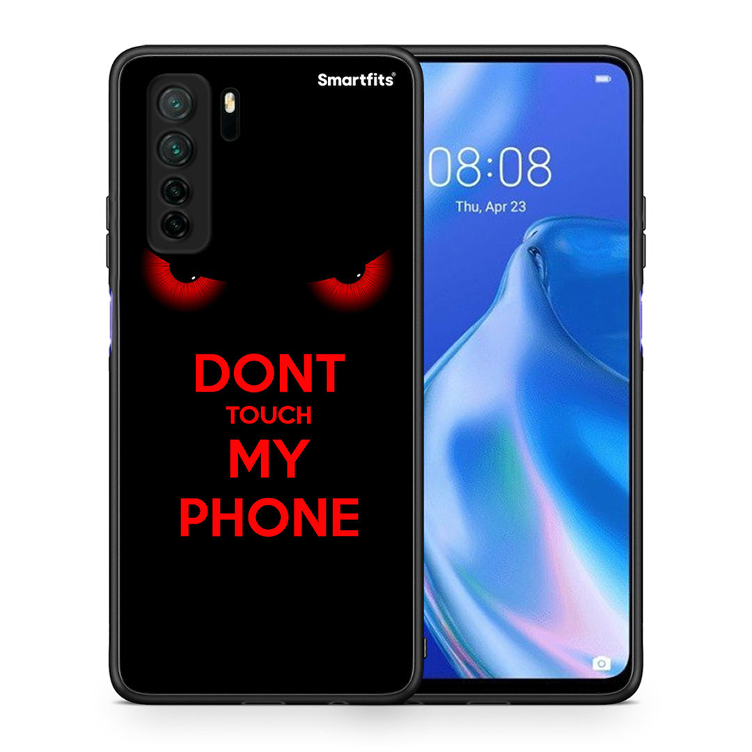 Θήκη Huawei P40 Lite 5G Touch My Phone από τη Smartfits με σχέδιο στο πίσω μέρος και μαύρο περίβλημα | Huawei P40 Lite 5G Touch My Phone Case with Colorful Back and Black Bezels