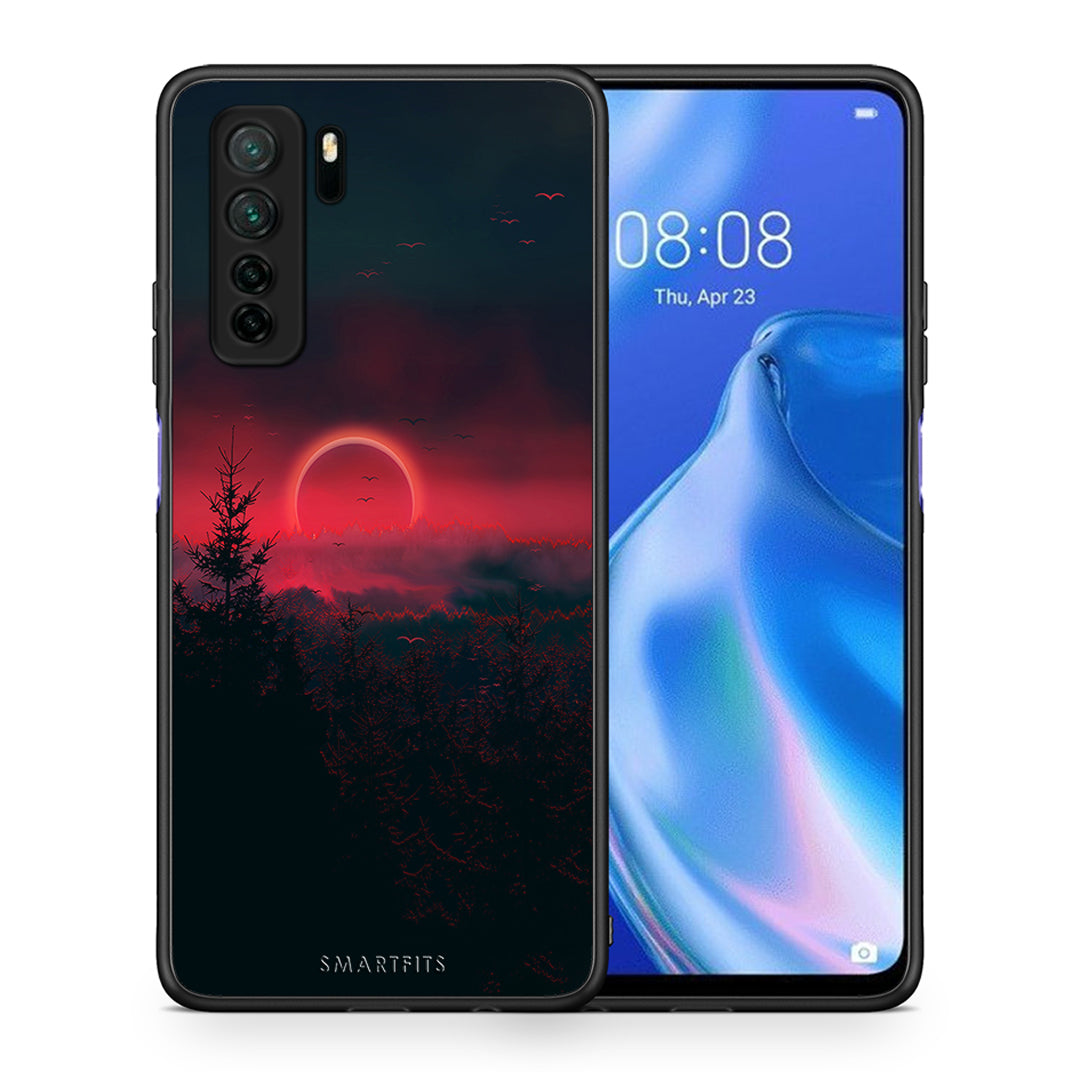 Θήκη Huawei P40 Lite 5G Tropic Sunset από τη Smartfits με σχέδιο στο πίσω μέρος και μαύρο περίβλημα | Huawei P40 Lite 5G Tropic Sunset Case with Colorful Back and Black Bezels