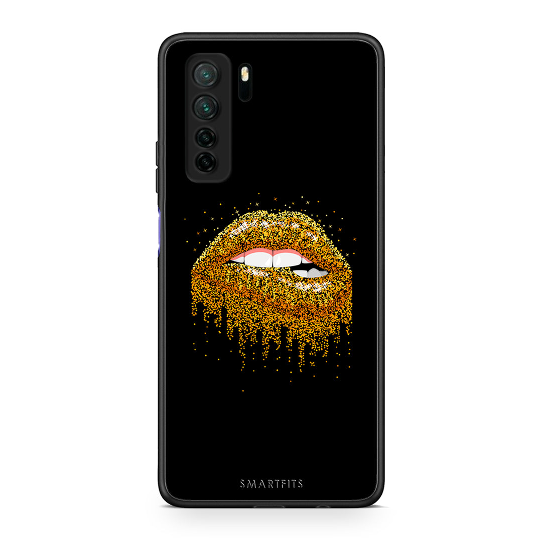 Θήκη Huawei P40 Lite 5G Valentine Golden από τη Smartfits με σχέδιο στο πίσω μέρος και μαύρο περίβλημα | Huawei P40 Lite 5G Valentine Golden Case with Colorful Back and Black Bezels